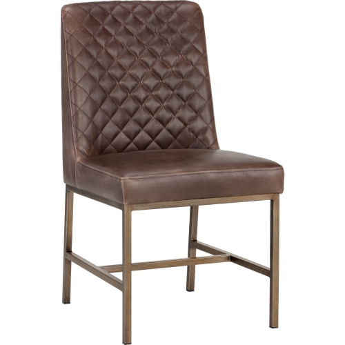 Leighland Dining Chair in Dark Brown Leatherette (Set of 2)